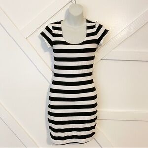 Emma & Sam Striped Mini Cutout Bodycon Dress Sz S